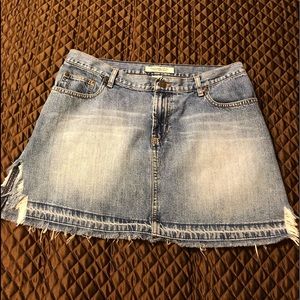 Abercrombie & Fitch distressed denim mini skirt